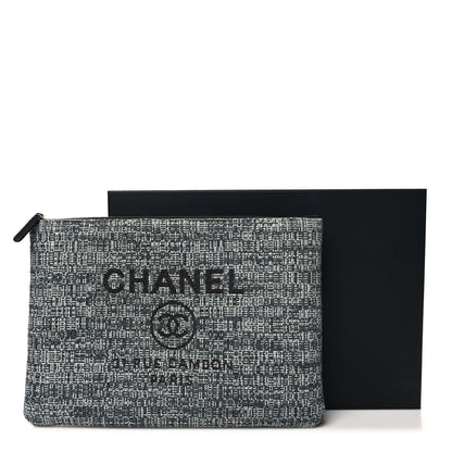 Chanel Canvas Medium Deauville Cosmetic Pouch Grey 9 of 9