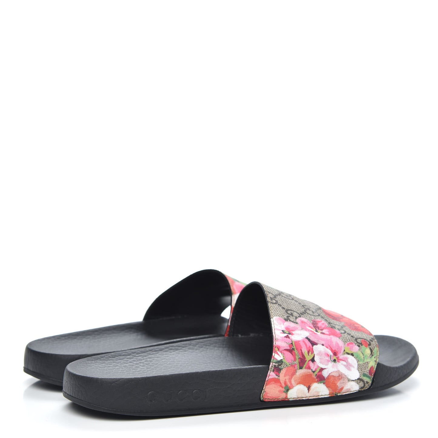GG Supreme Monogram Blooms Slide Sandals 39 Beige Multicolor