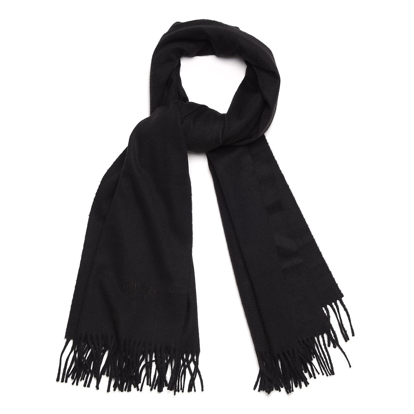 Cashmere Broderie Scarf Black