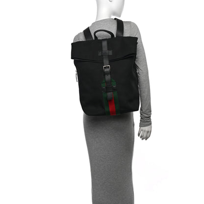 Gucci Techno Canvas Web Single Buckle Backpack Black 2 of 13