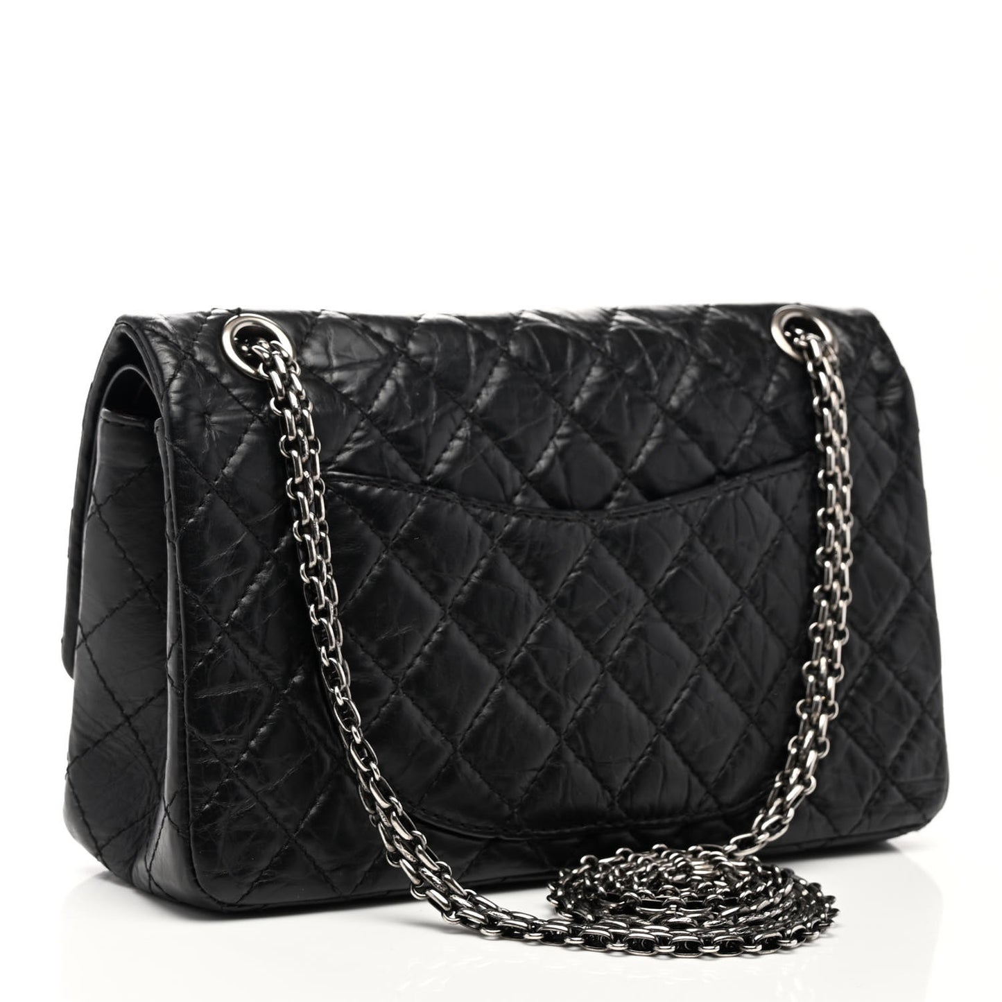 Aged Calfskin Quilted 2.55 Reissue 225 Flap Black