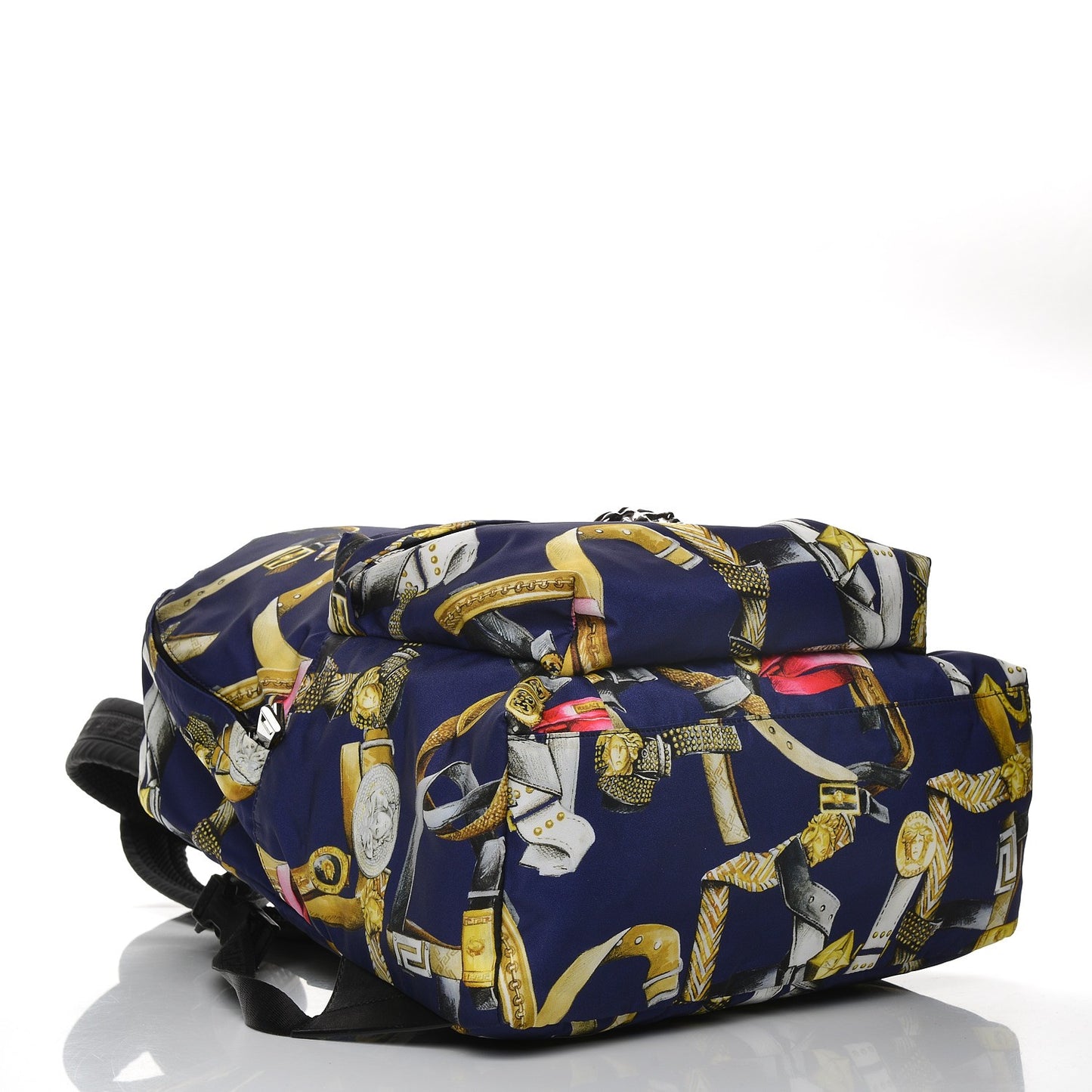 Nylon Palazzo Medusa Belt Print Backpack Blue