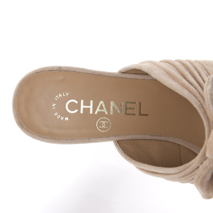 Chanel Suede Calfskin Bows Mule 35.5 Beige 8 of 9