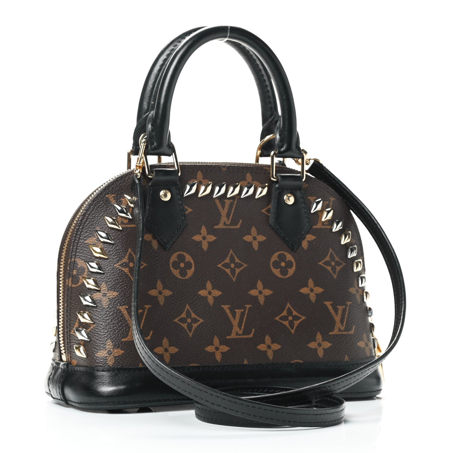 Louis Vuitton Monogram Macassar Studded Alma BB 2 of 4