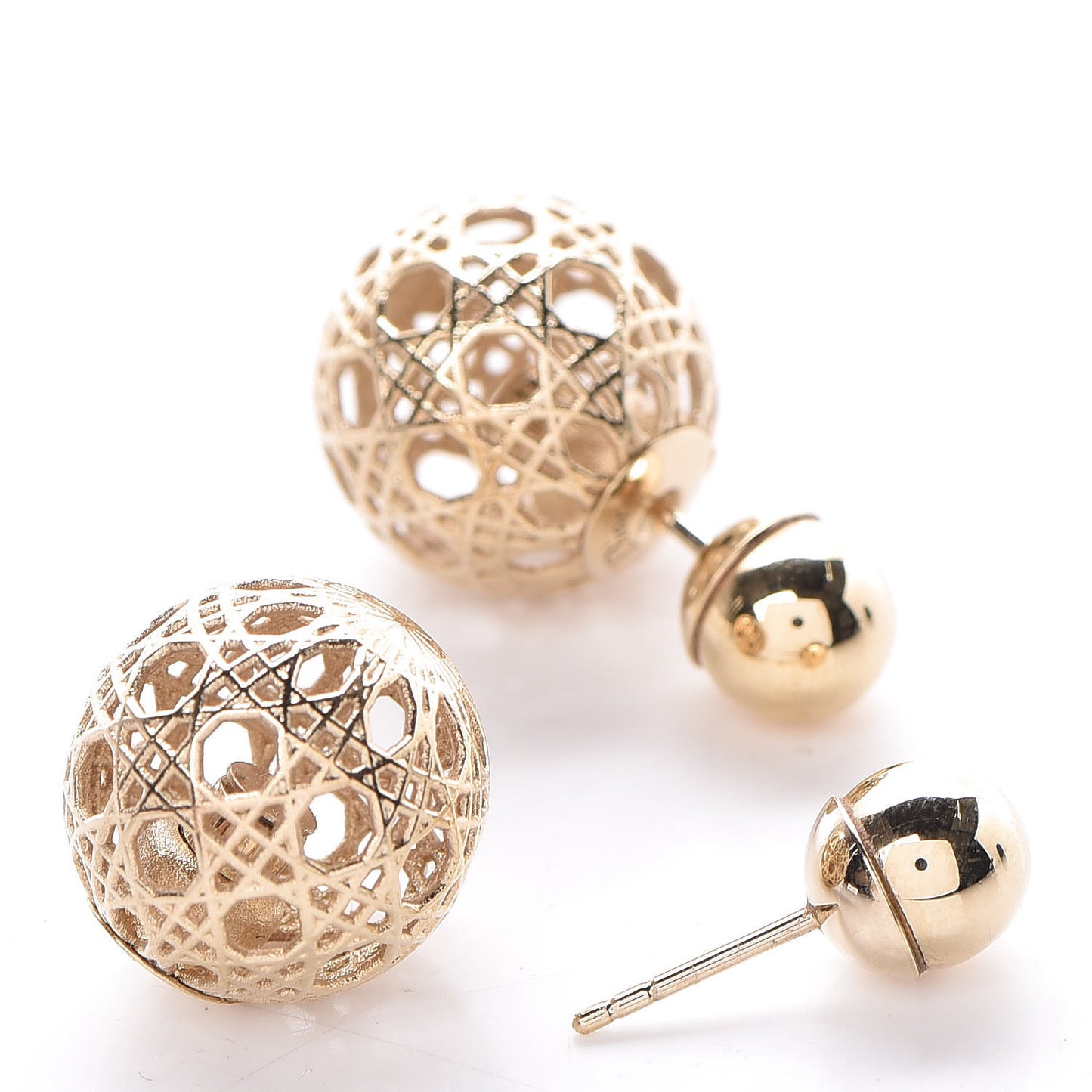 Cannage Mise En Dior Tribal Earrings Gold