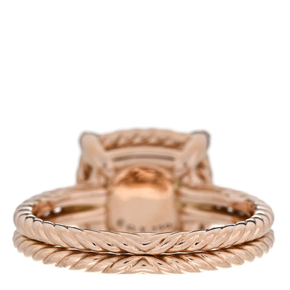 David Yurman 18K Rose Gold Diamond Morganite 9mm Chatelaine Ring 53 6.5 4 of 5