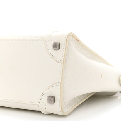 Celine Drummed Calfskin Micro Luggage White 10 of 14