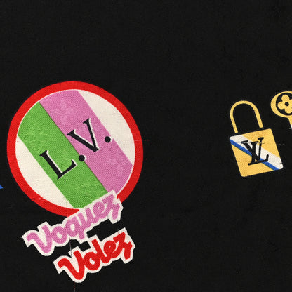 Louis Vuitton Silk Wool Monogram LV Stories Shawl Black 5 of 6