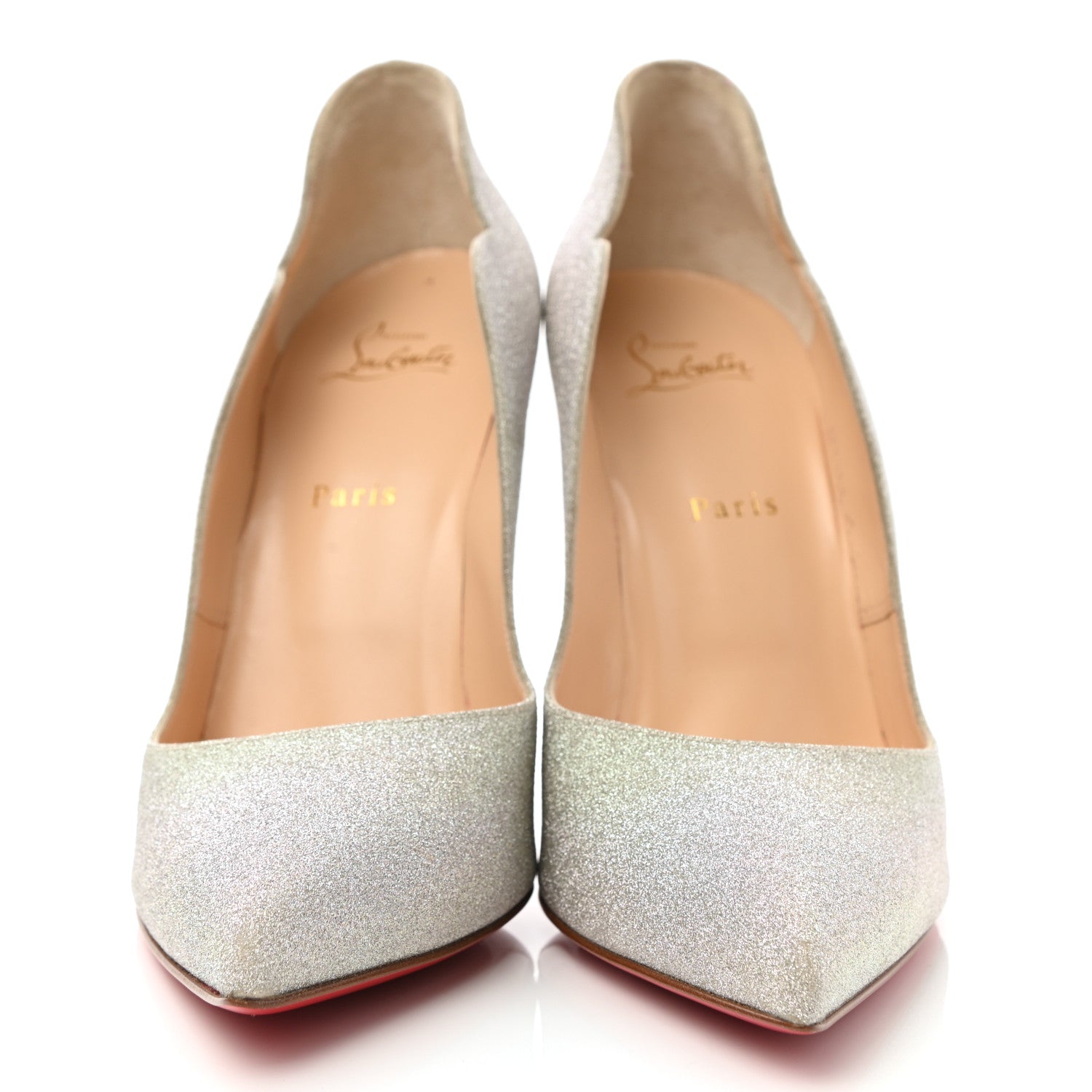 Christian Louboutin Glitter Hot Chick 100 Pumps 42 Silver 2 of 8