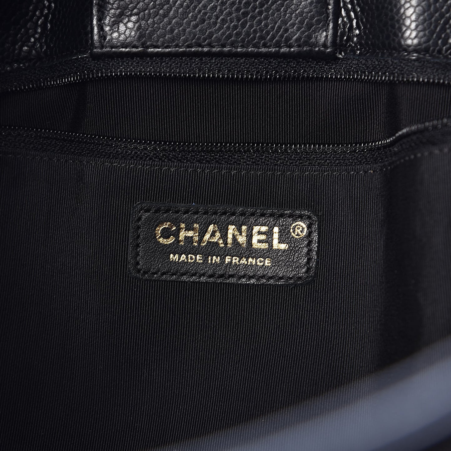 Caviar Quilted Large Shopping Tote Black