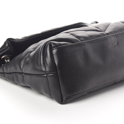 Saint Laurent Lambskin Quilted Small Loulou Puffer Monogram Chain Satchel Black 8 of 9
