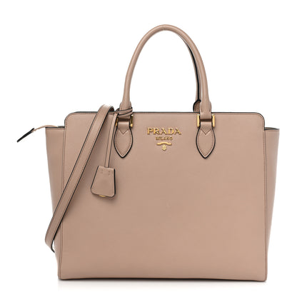 Prada Saffiano Soft Calfskin Zippered Tote Cipria 1 of 8