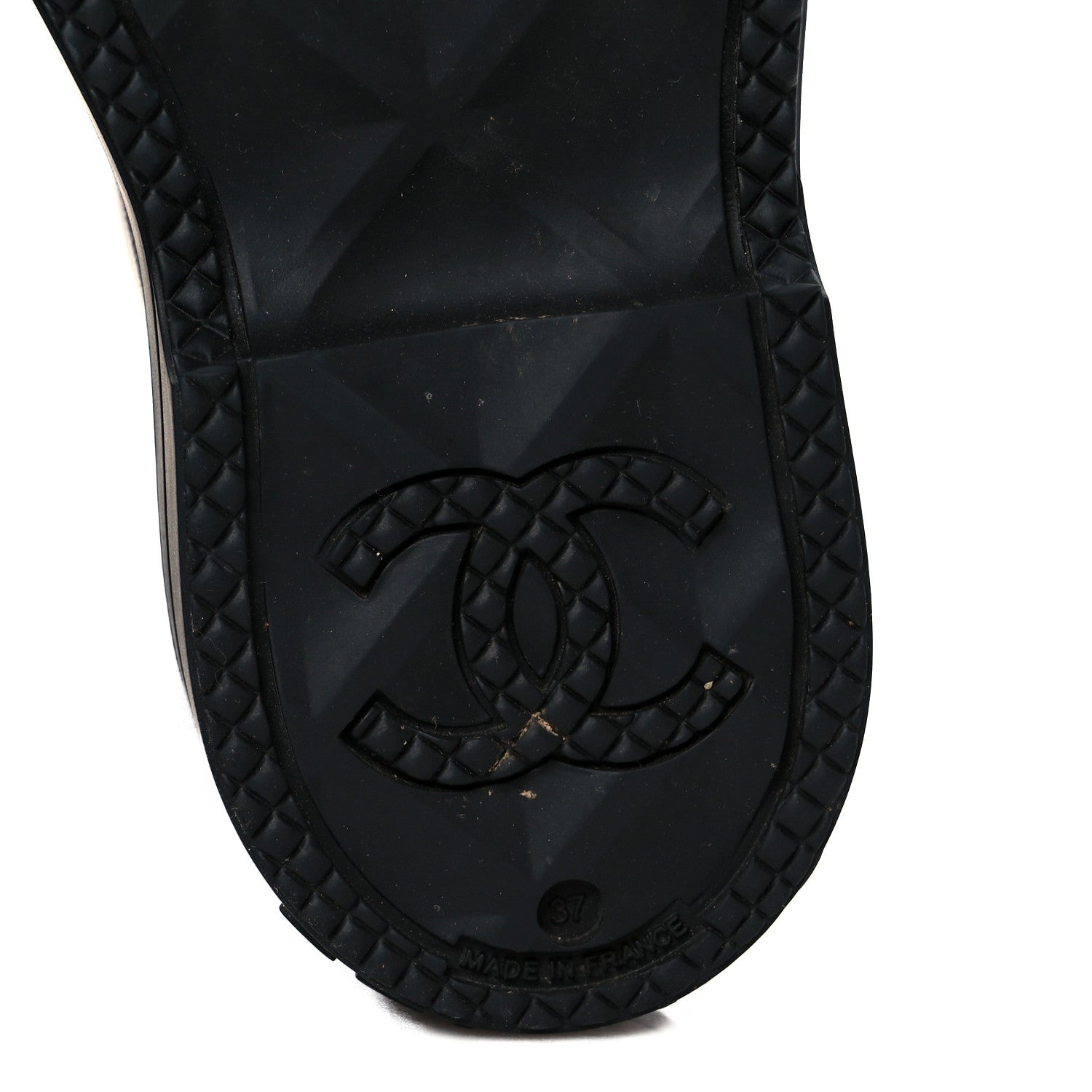 Chanel Caoutchouk CC High Boots 37 Burgundy Black 7 of 9