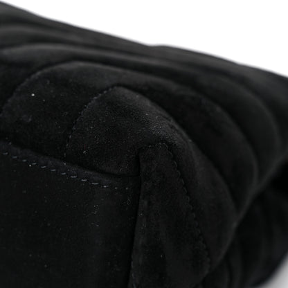 Saint Laurent Suede Calfskin Y Quilted Monogram Small Loulou Chain Satchel Black 12 of 14