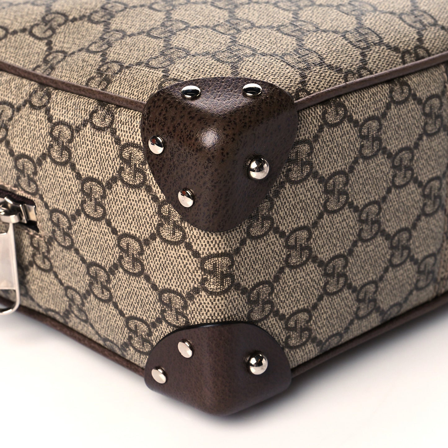 GG Supreme Monogram Textured Calfskin Square Messenger Bag Beige Ebony New Acero