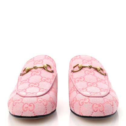 Gucci Canvas GG Monogram Nappa Womens Princetown Slippers 37 Cotton Candy Dark Cotton Candy Wild Rose 2 of 10