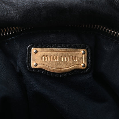 Miu Miu Vitello Lux Bow Bag Black 6 of 10