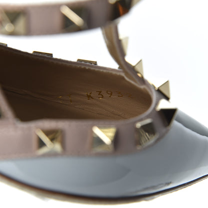 Valentino Garavani Patent Rockstud Ankle Strap Pumps 36 Grey Poudre 10 of 11
