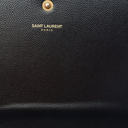 Saint Laurent Grain De Poudre Monogram Chain Wallet Black 8 of 12