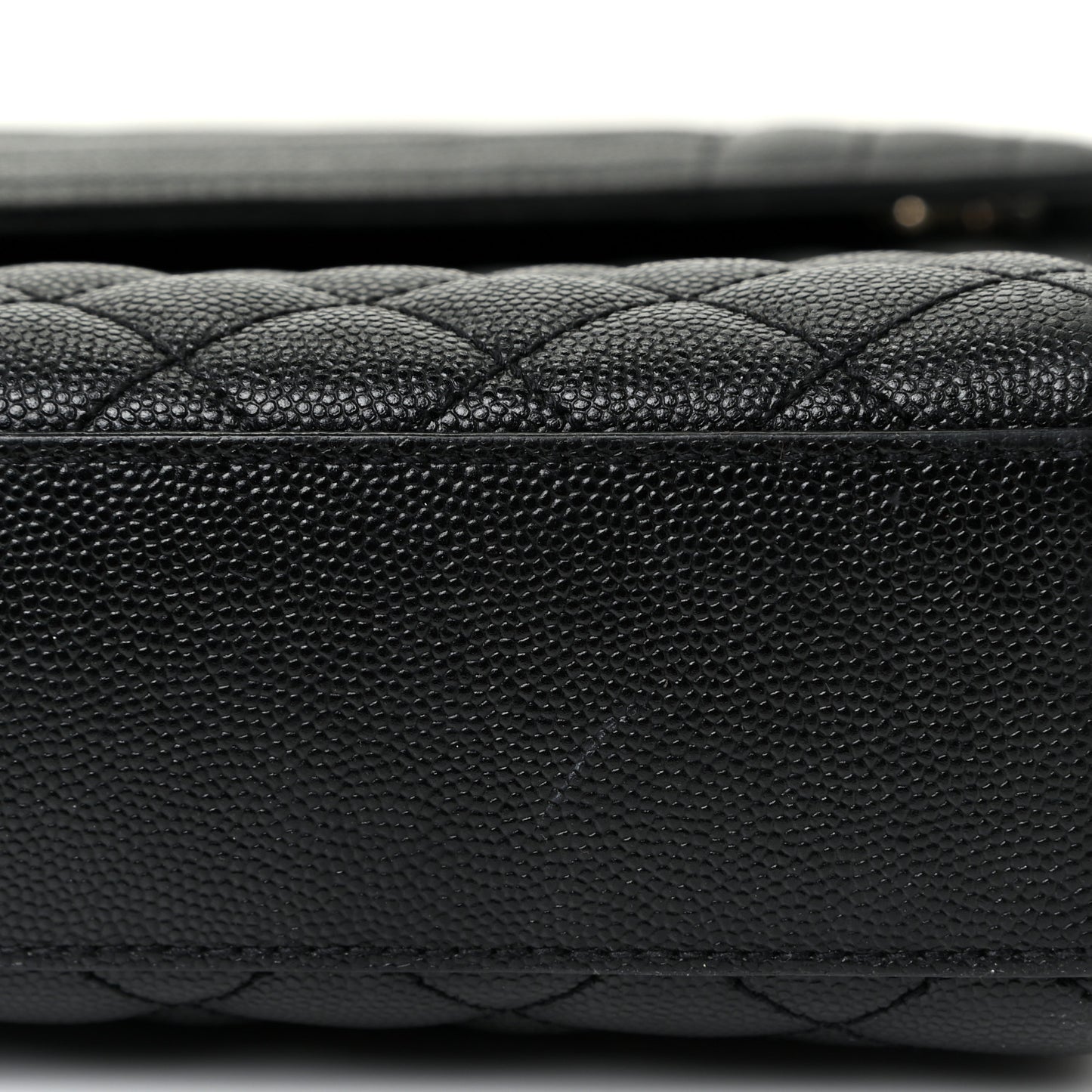 Grain De Poudre Textured Mixed Matelasse Large Triquilt Monogram Satchel Black