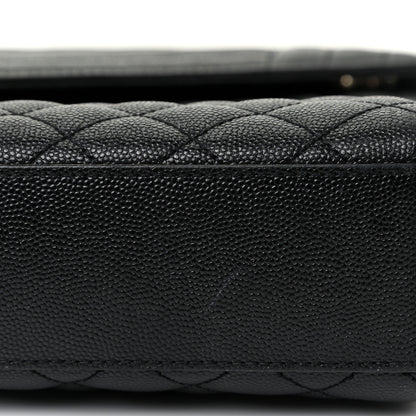 Saint Laurent Grain De Poudre Textured Mixed Matelasse Large Triquilt Monogram Satchel Black 24 of 31