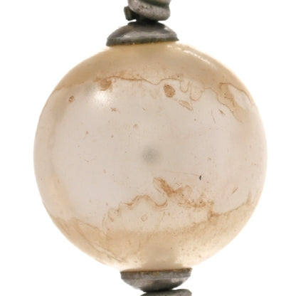 Chanel Graduated Pearl Crystal CC Long Necklace Silver 8 of 9