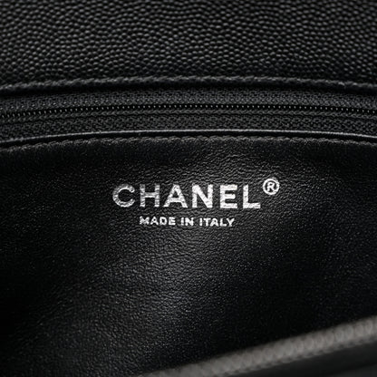 Chanel Caviar Lizard Quilted Medium Coco Handle Flap Black 6 of 11