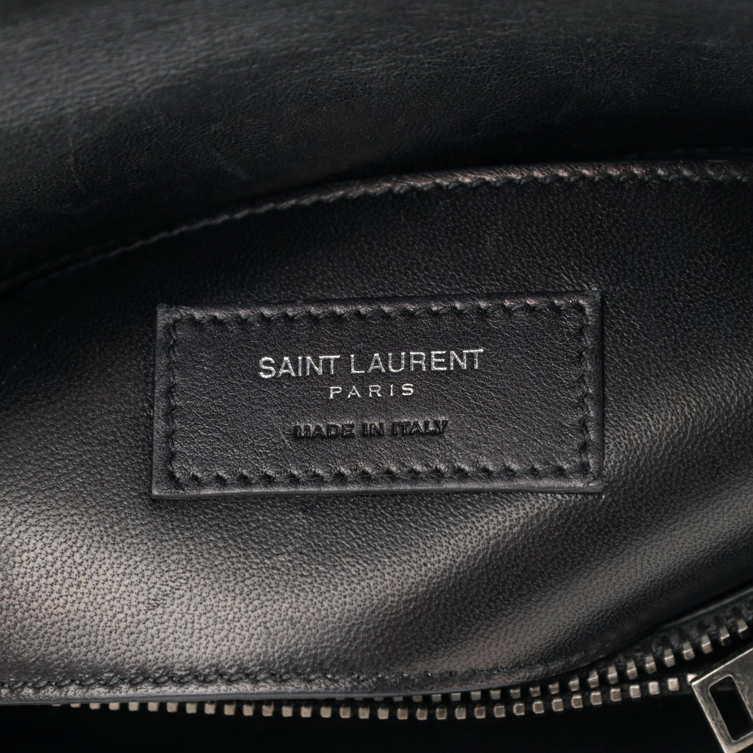 Saint Laurent Sheepskin Matelasse Chevron Monogram Medium College Bag Black 5 of 19