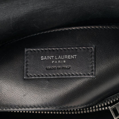 Saint Laurent Sheepskin Matelasse Chevron Monogram Medium College Bag Black 5 of 19