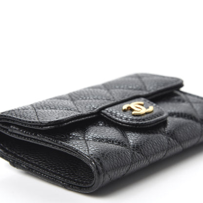 Chanel Caviar Quilted Flap Card Holder Wallet Black 5 of 9