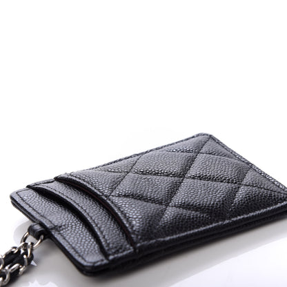 Chanel Caviar Quilted Card Holder On Chain Black 8 of 8
