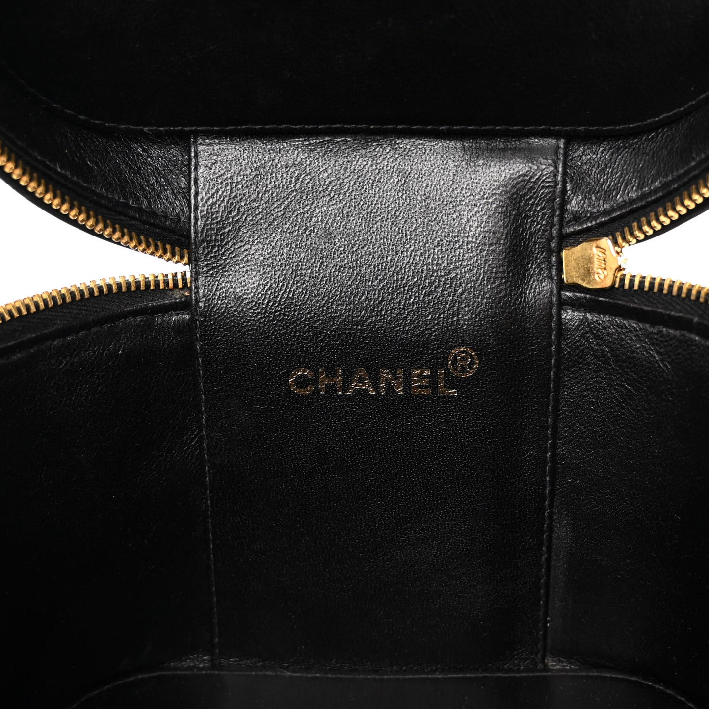 Patent Quilted Top Handle Vanity Case Black
