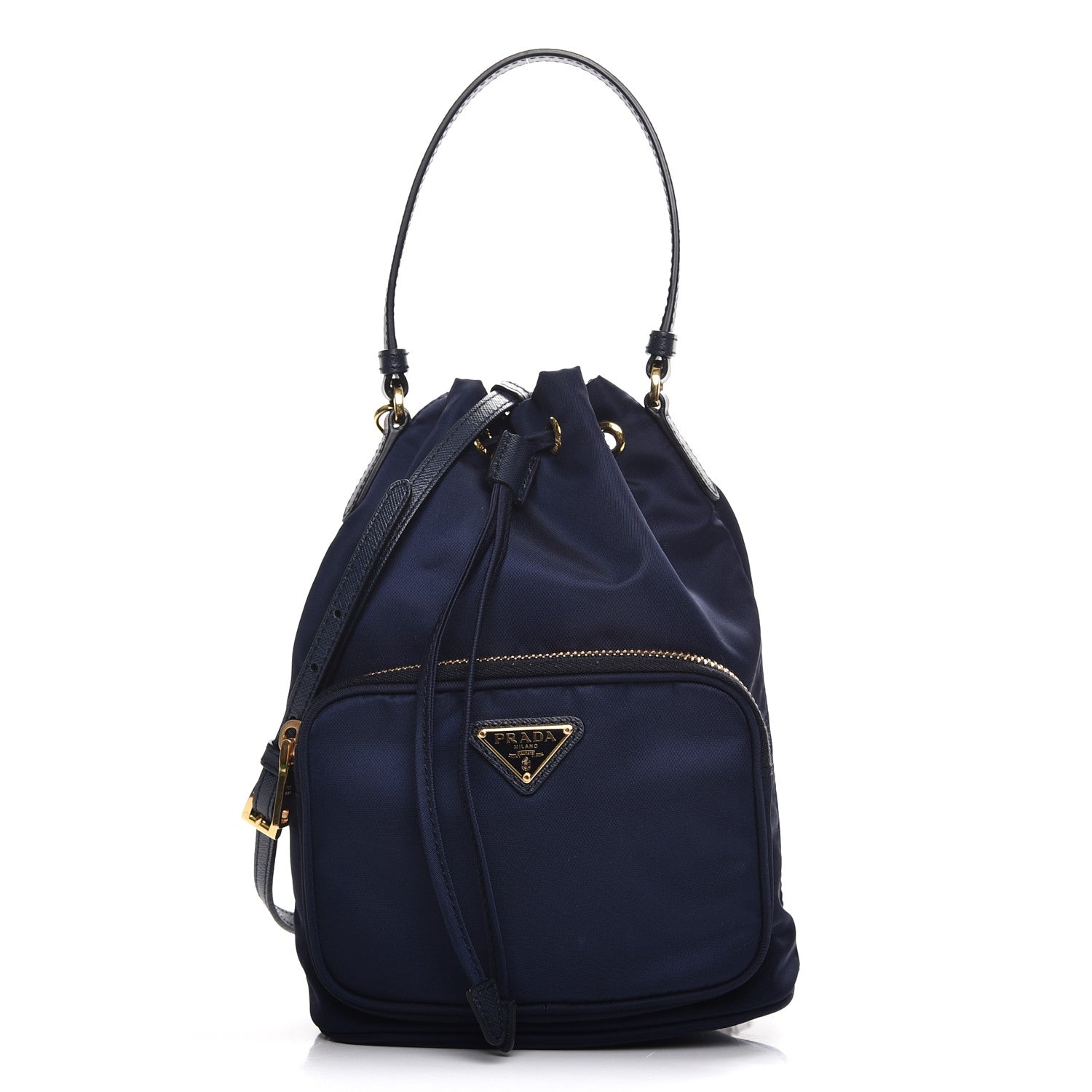 Prada Re-Nylon Saffiano Mini Bucket Crossbody Bag Baltico 1 of 7