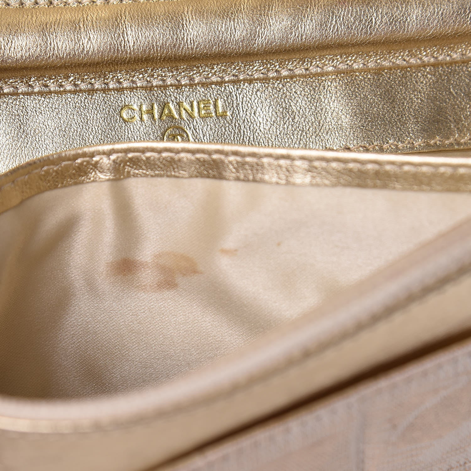 Chanel Nylon Travel Wallet On Chain WOC Metallic Gold 11 of 15