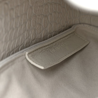Balenciaga Calfskin Logo Crocodile Embossed XS Tool 2.0 North-South Tote White Black 6 of 9