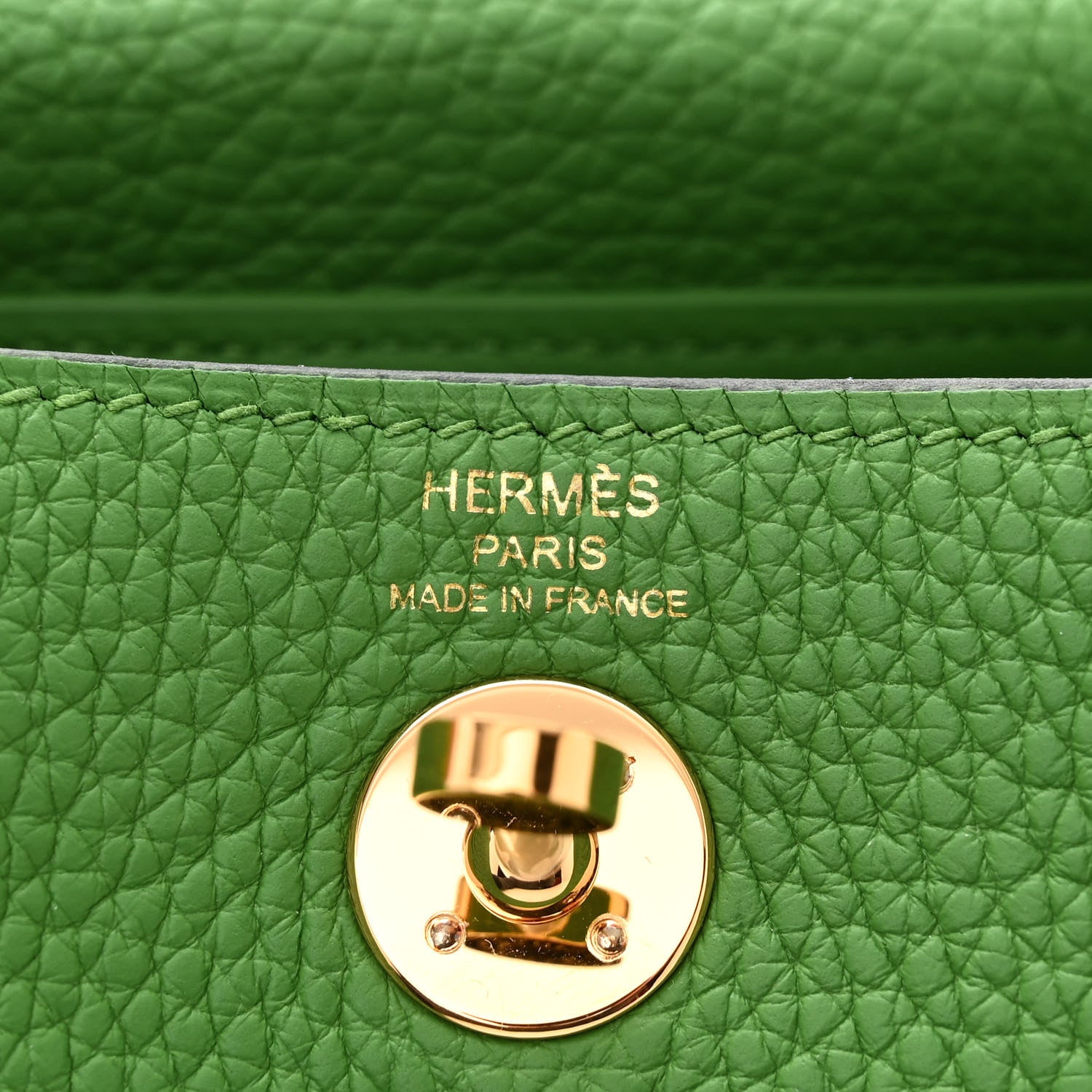 Hermes Taurillon Clemence Mini Lindy 20 Vert Yucca 6 of 11