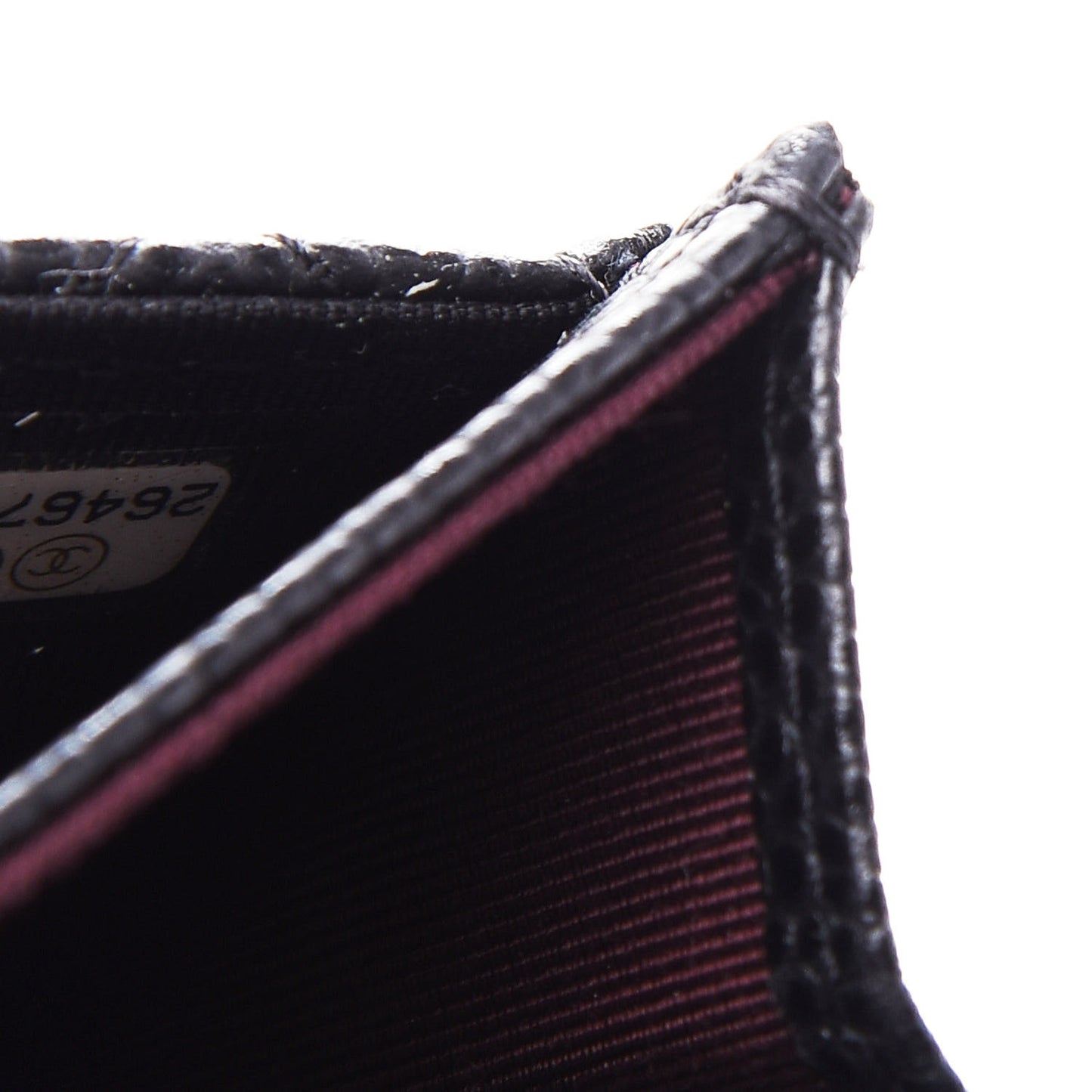 Caviar Quilted Flap Card Holder Wallet Black