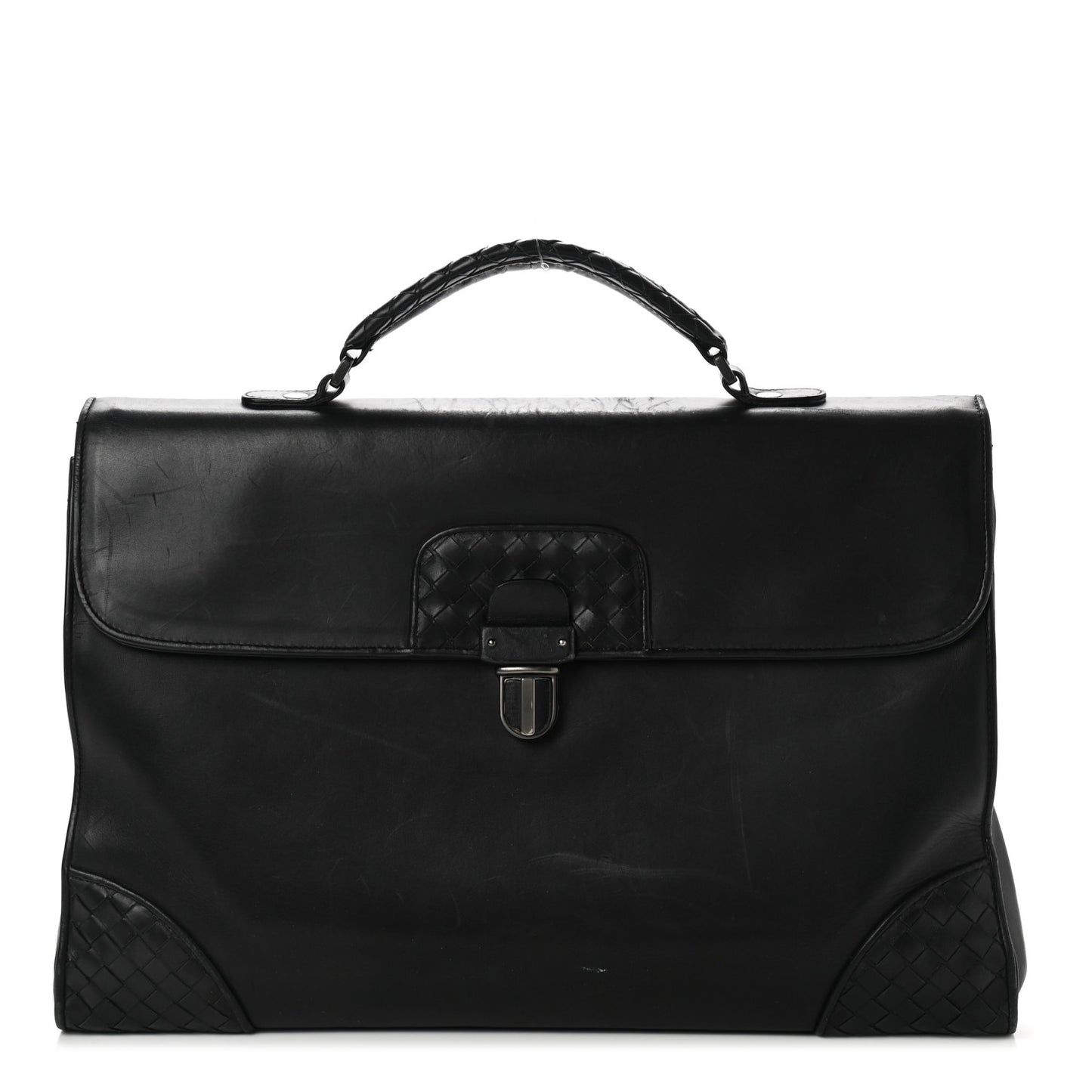 Nappa Intrecciato Briefcase Black