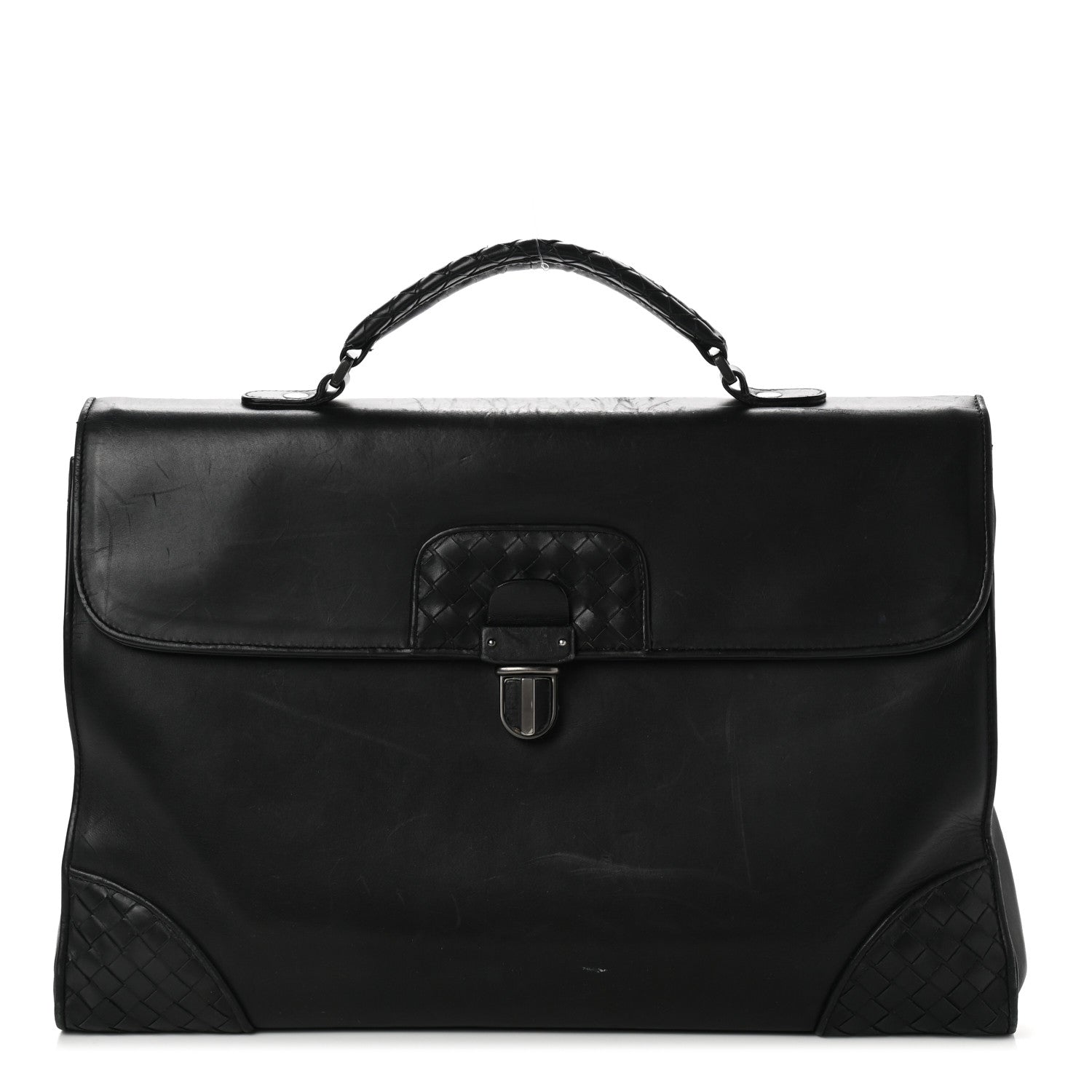 Bottega Veneta Nappa Intrecciato Briefcase Black 1 of 12