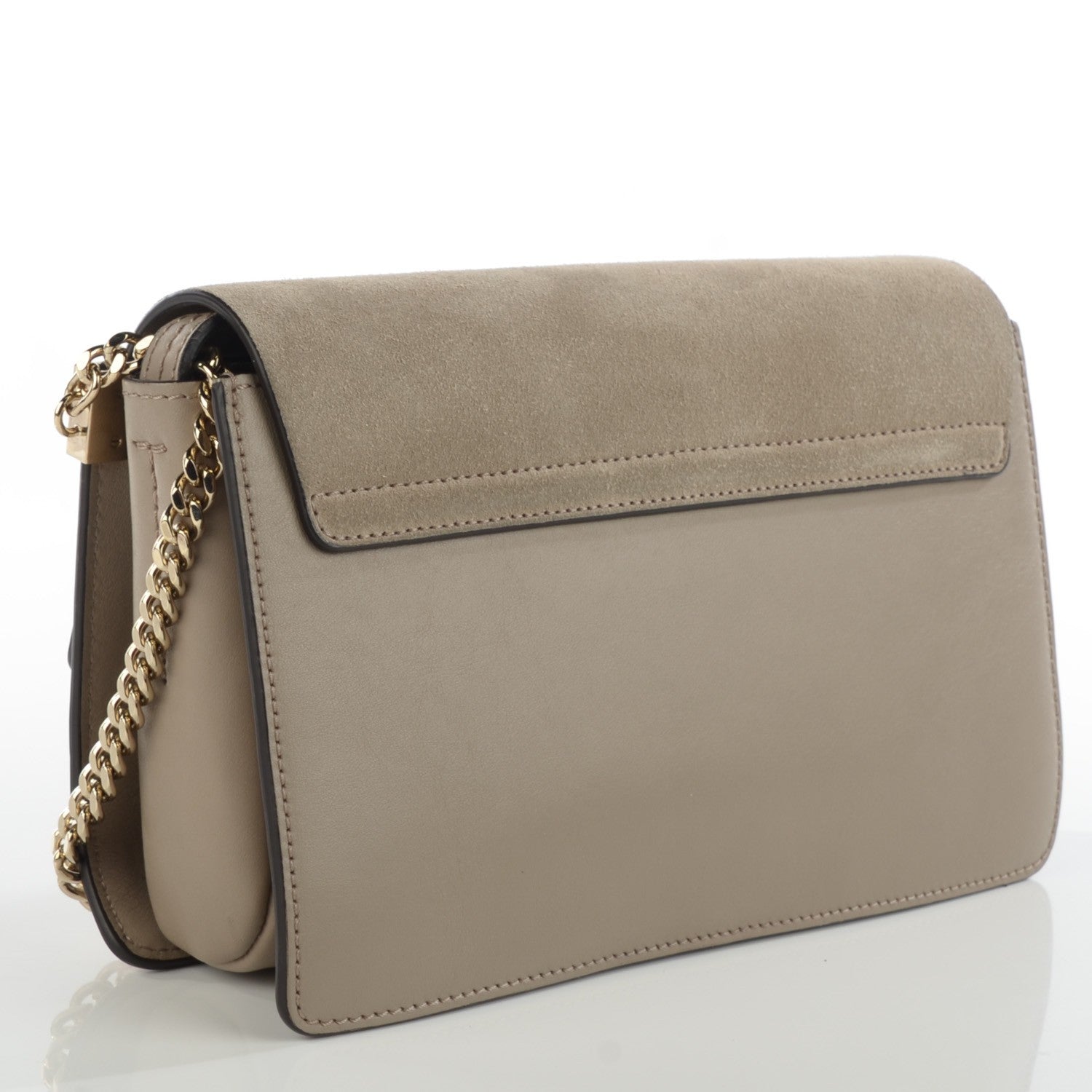 Chloe Suede Calfskin Small Faye Shoulder Bag Motty Grey 3 of 8