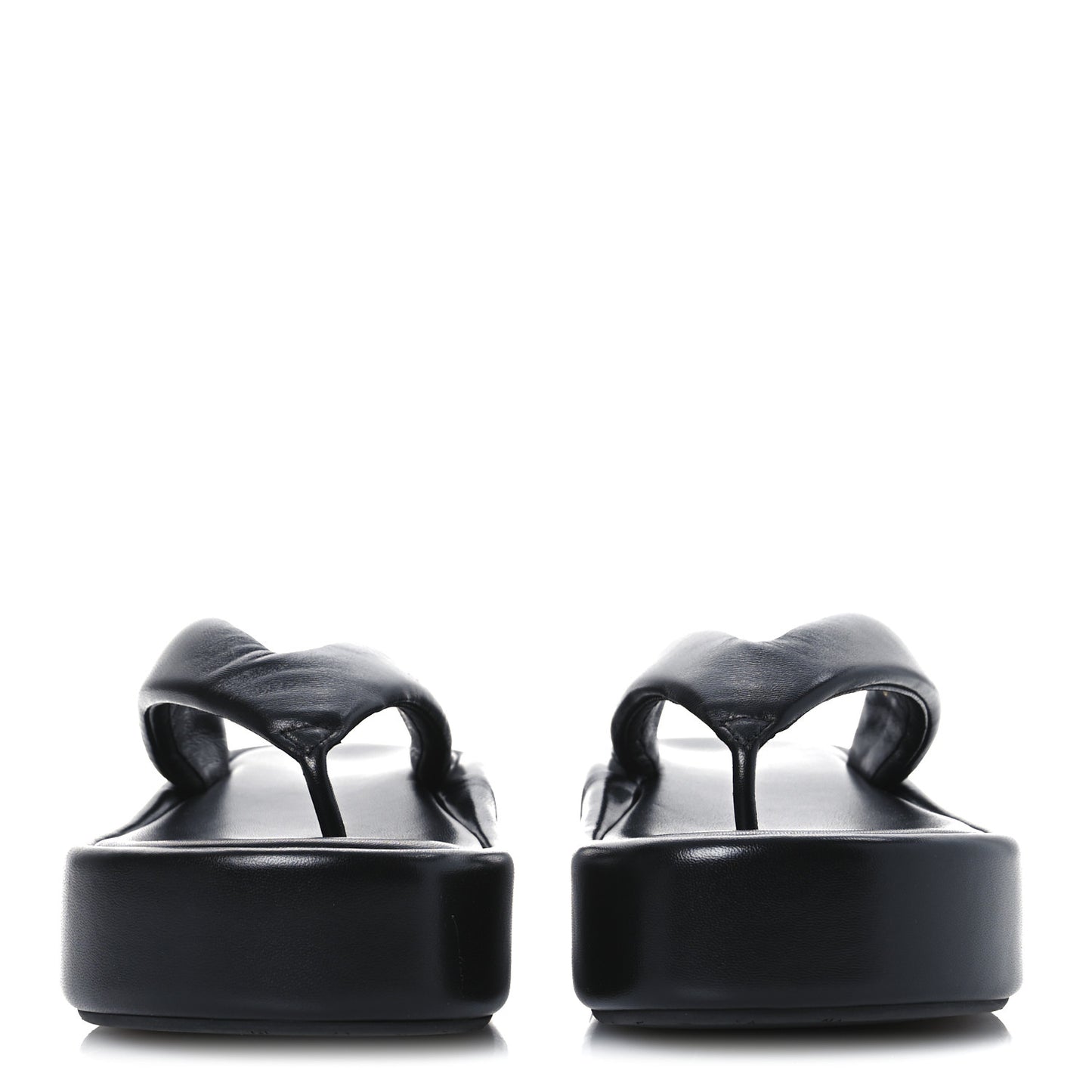 Smooth Nappa Logo Rise Thong Sandals 39 Black White