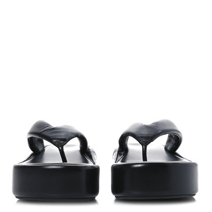 Balenciaga Smooth Nappa Logo Rise Thong Sandals 39 Black White 3 of 9
