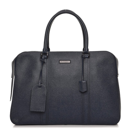 Burberry Textured Calfskin Briefcase Bag Dark Cobalt 1 of 12
