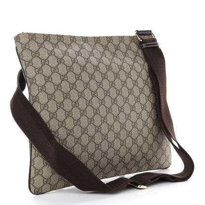 Gucci GG Supreme Monogram Medium Flat Messenger Bag Dark Brown 3 of 10