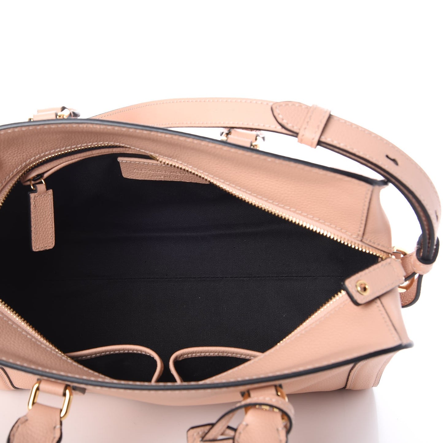 Pebbled Calfskin Small Skull Padlock Zip Around Tote Boudoir