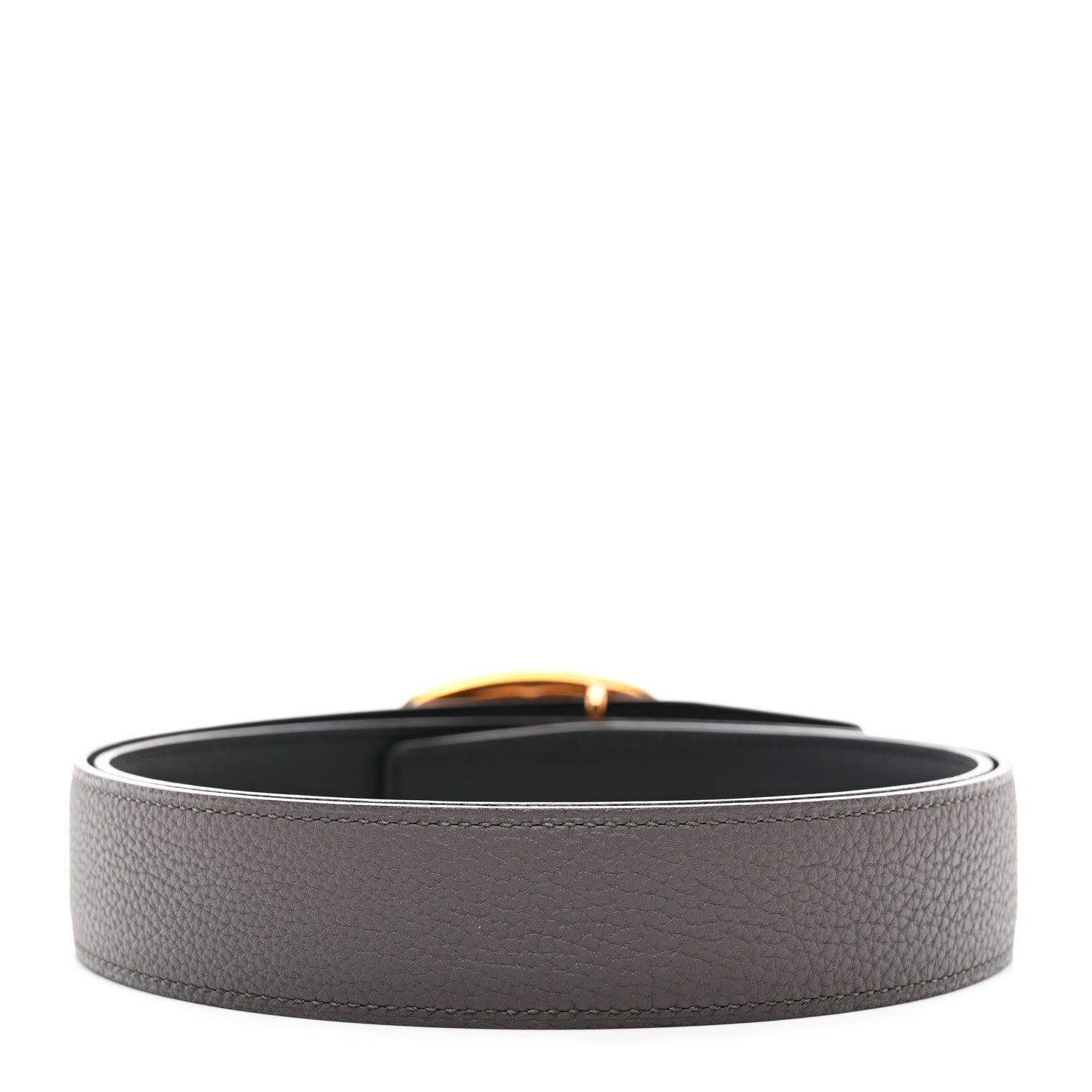 Hermes Box Togo 32mm Chaine D'Ancre Belt 85 34 Black Etain 2 of 6