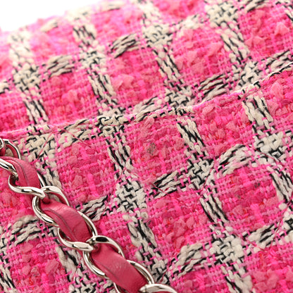 Chanel Tweed Quilted Medium Double Flap Hot Pink 13 of 13