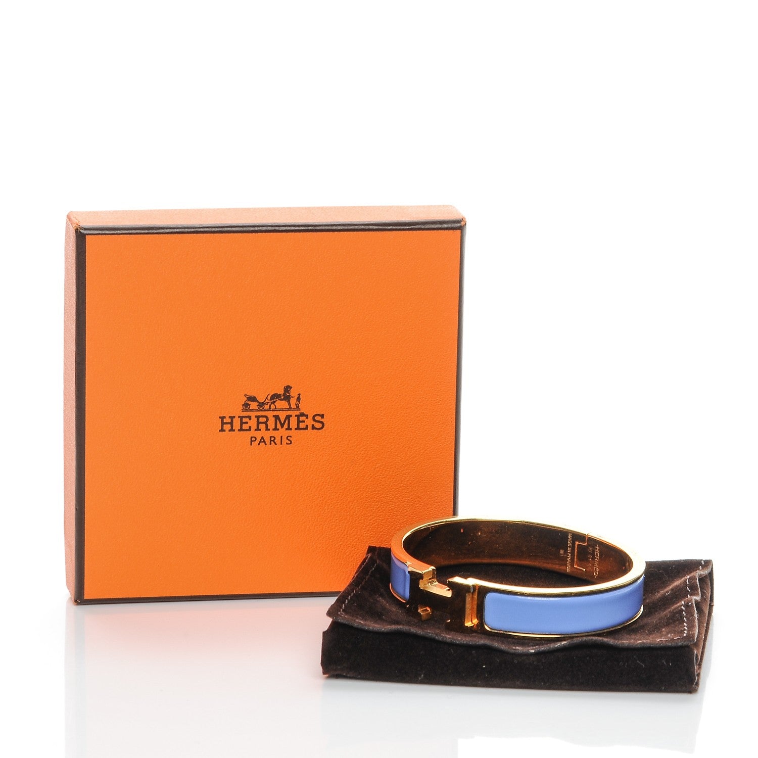 Hermes Enamel Narrow Clic Clac H Bracelet PM Bleu Lavande 6 of 6