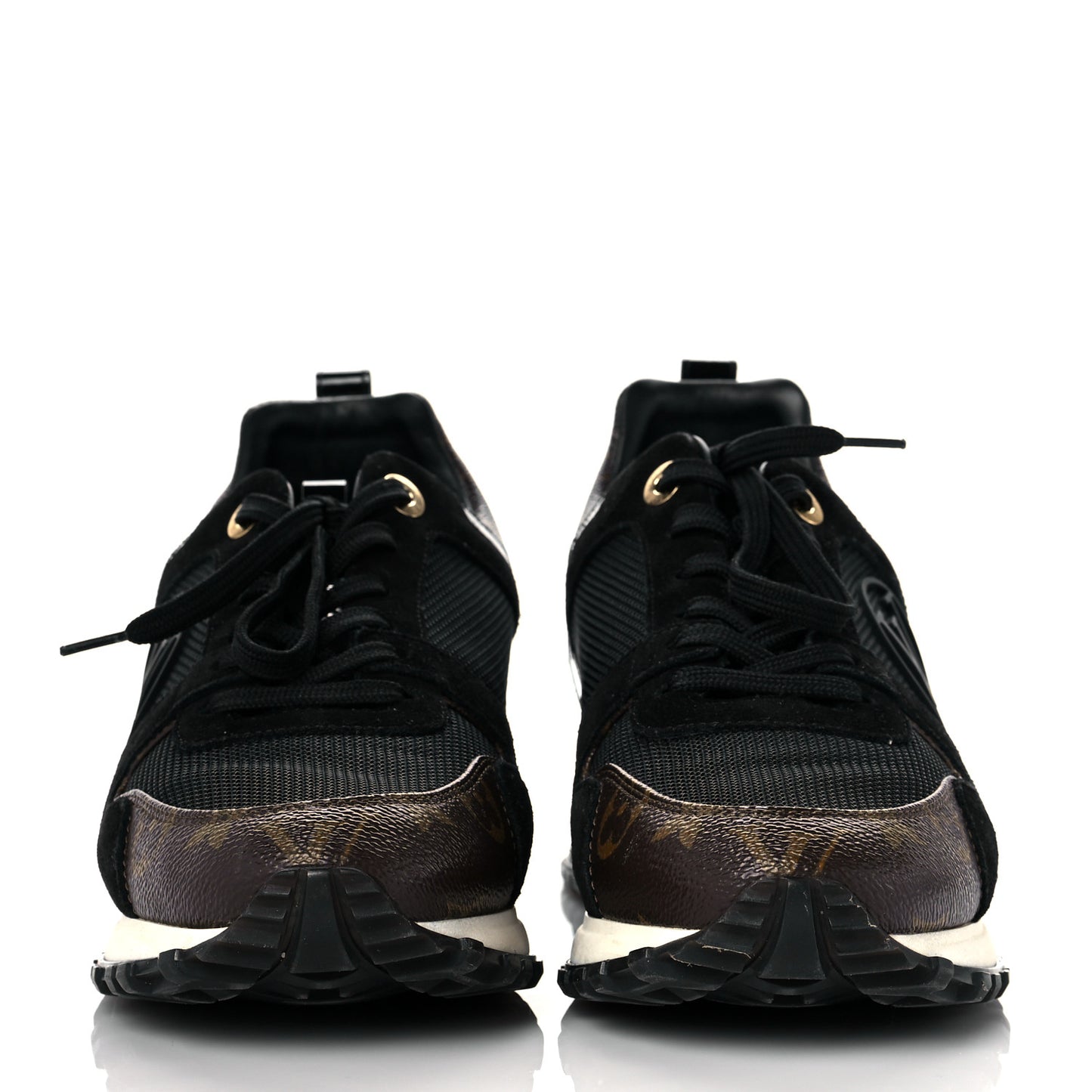 Suede Monogram Run Away Sneakers 37.5 Black