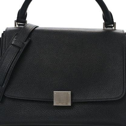 Celine Drummed Calfskin Suede Small Trapeze Black 7 of 15